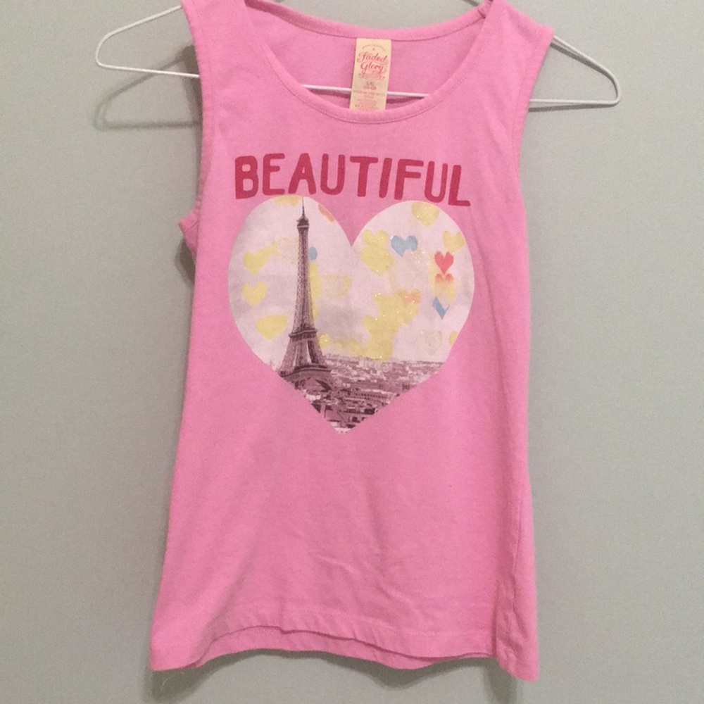 Faded Glory Pink Paris Tank Top